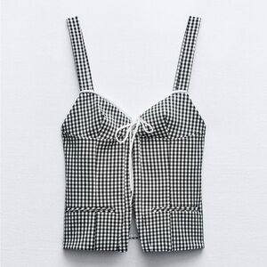 ZARA plaid corset top